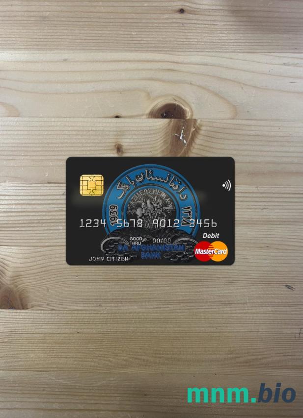 Afghanistan Da bank wygląd zdjęcia mastercard skan PSD + zdjęcie